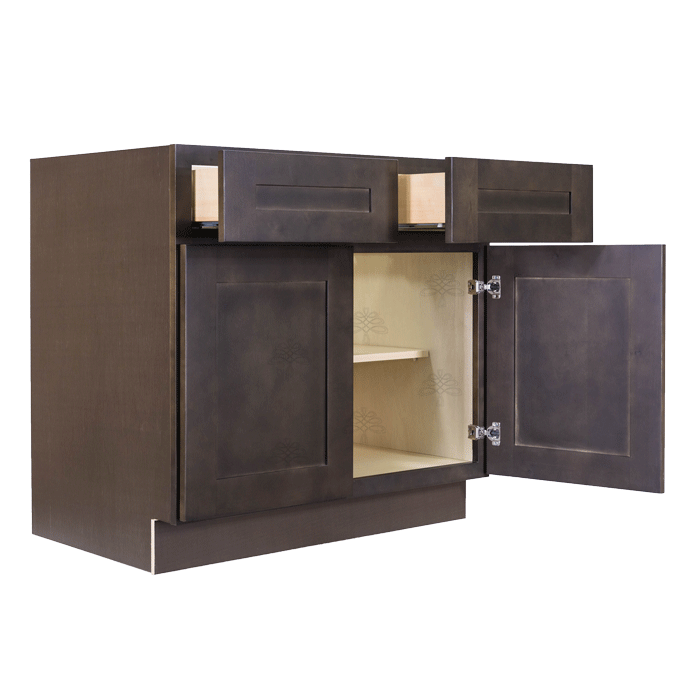 Lancaster Vintage Charcoal Base Cabinet 2 Drawers 2 Doors 1 Adjustable Shelf