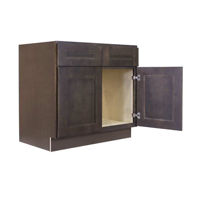 Lancaster Vintage Charcoal Sink Base Cabinet 2 Dummy Drawer 2 Doors