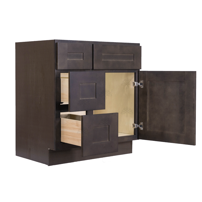 Lancaster Vintage Charcoal Vanity Sink Base Cabinet 1 Dummy Drawer 1 Door (Left)