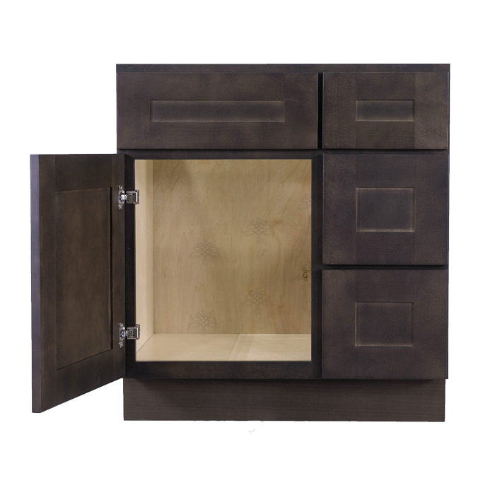 Lancaster Vintage Charcoal Vanity Sink Base Cabinet 1 Dummy Drawer 1 Door (Right)