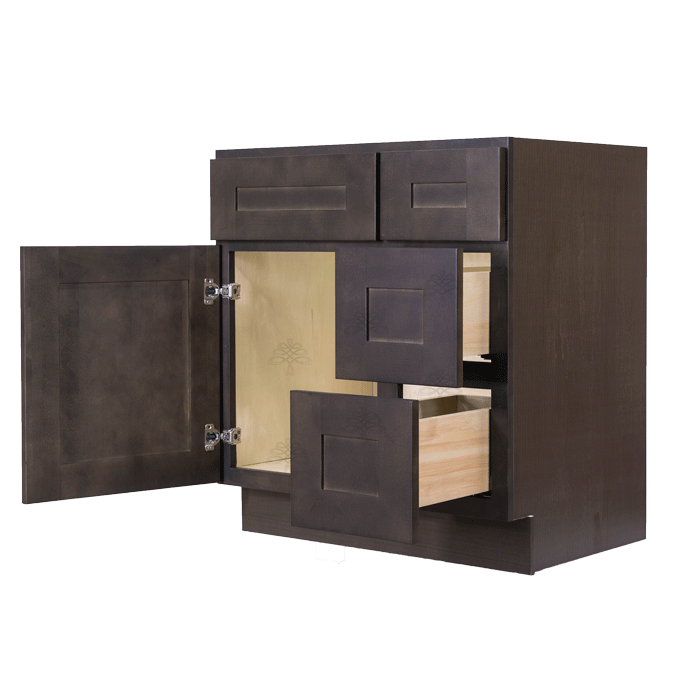 Lancaster Vintage Charcoal Vanity Sink Base Cabinet 1 Dummy Drawer 1 Door (Right)