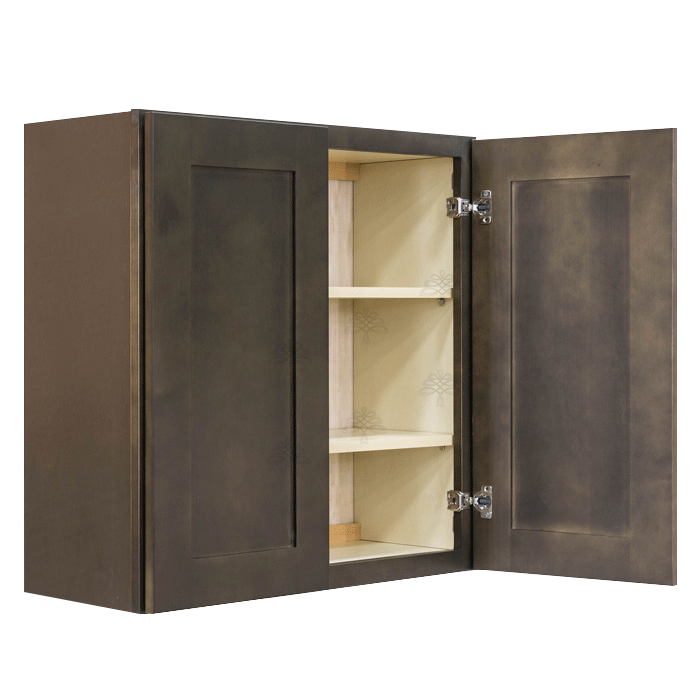 Lancaster Vintage Charcoal Wall Cabinet 2 Doors 2 Adjustable Shelves With 30-inch Height