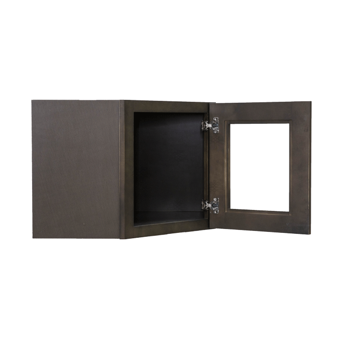 Lancaster Vintage Charcoal Wall Diagonal Mullion Door Cabinet 1 Door No Shelf Glass Not Included