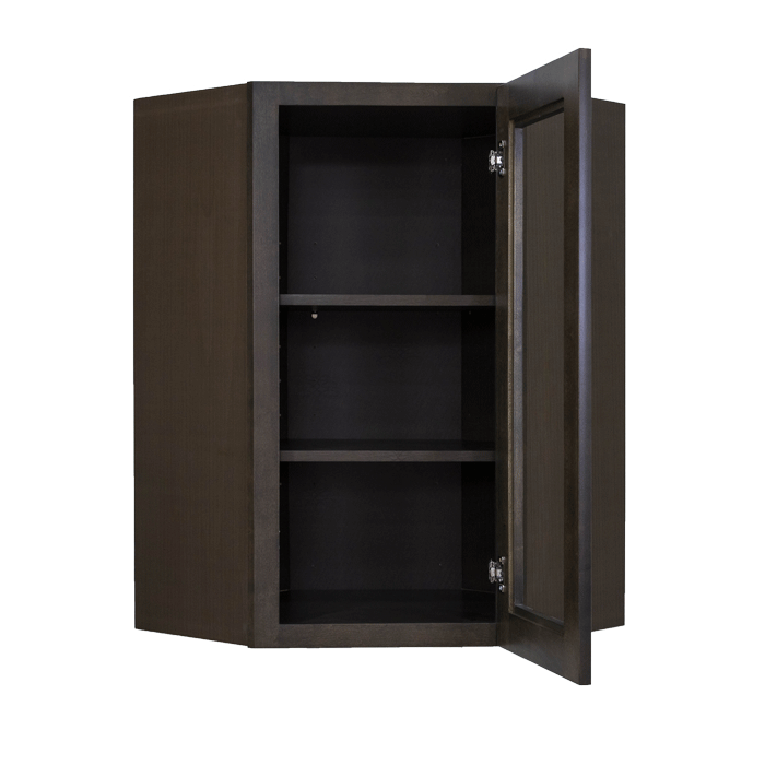 Lancaster Vintage Charcoal Wall Diagonal Mullion Door Cabinet 1 Door 2 Adjustable Shelves Glass not Included