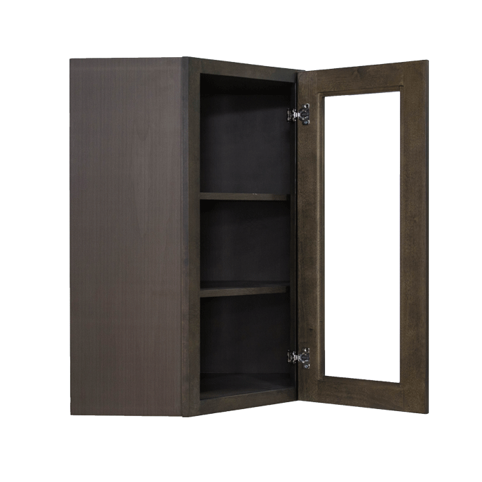 Lancaster Vintage Charcoal Wall Diagonal Mullion Door Cabinet 1 Door 2 Adjustable Shelves Glass not Included