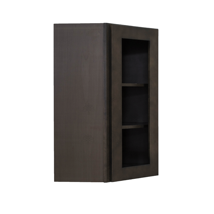 Lancaster Vintage Charcoal Wall Diagonal Mullion Door Cabinet 1 Door 2 Adjustable Shelves Glass not Included