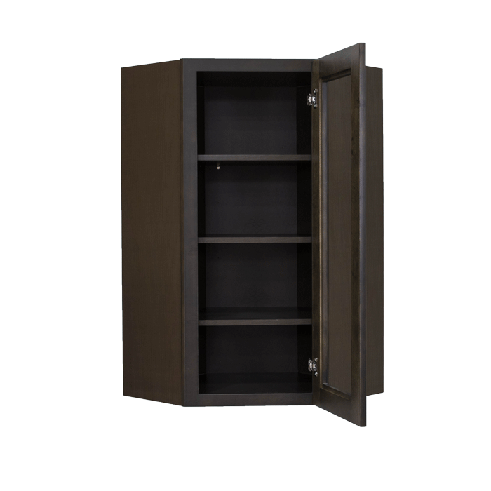 Lancaster Vintage Charcoal Wall Diagonal Mullion Door Cabinet 1 Door 3 Adjustable Shelves Glass not Included