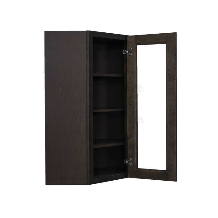 Lancaster Vintage Charcoal Wall Diagonal Mullion Door Cabinet 1 Door 3 Adjustable Shelves Glass not Included