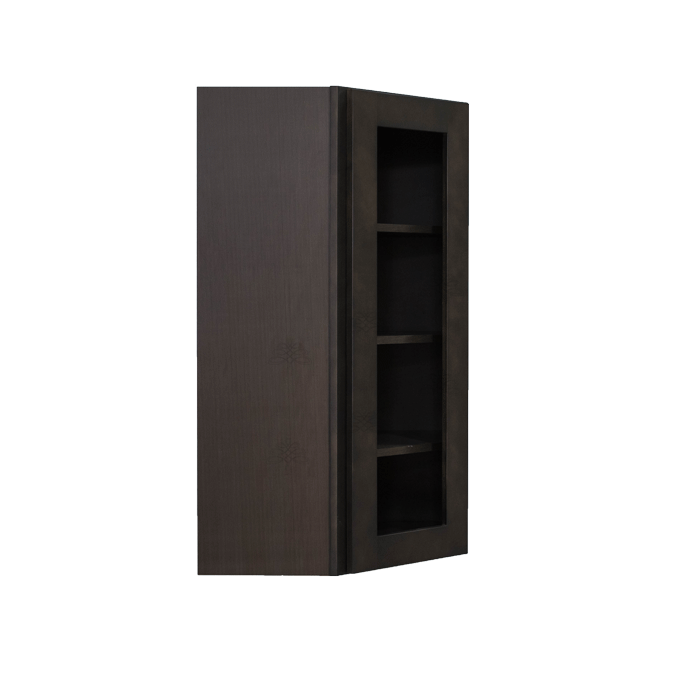 Lancaster Vintage Charcoal Wall Diagonal Mullion Door Cabinet 1 Door 3 Adjustable Shelves Glass not Included