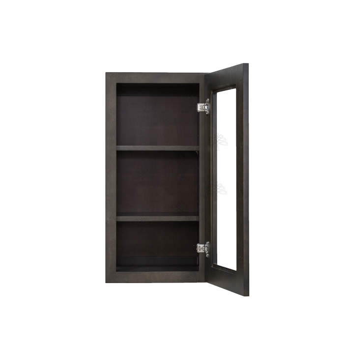Lancaster Vintage Charcoal Wall Mullion Door Cabinet 1 Door 2 Adjustable Shelves Glass not Included