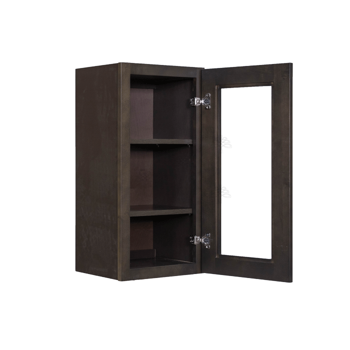 Lancaster Vintage Charcoal Wall Mullion Door Cabinet 1 Door 2 Adjustable Shelves Glass not Included
