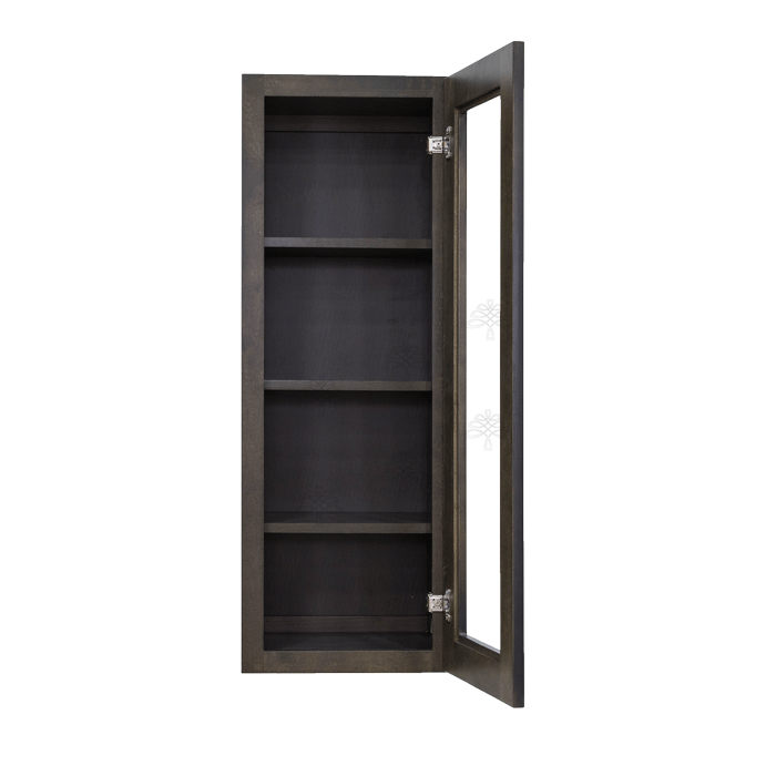 Lancaster Vintage Charcoal Wall Mullion Door Cabinet 1 Door 3 Adjustable Shelves Glass not Included