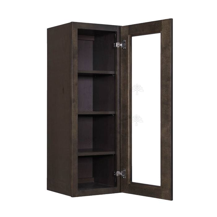 Lancaster Vintage Charcoal Wall Mullion Door Cabinet 1 Door 3 Adjustable Shelves Glass not Included