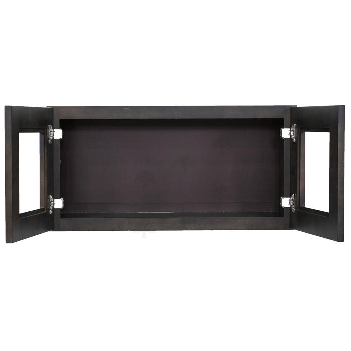 Lancaster Vintage Charcoal Wall Mullion Door Cabinet 2 Doors No Shelves Glass not inclued