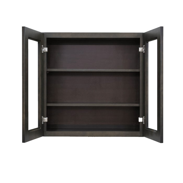 Lancaster Vintage Charcoal Wall Mullion Door Cabinet 2 Door 2 Adjustable Shelves Glass not Included