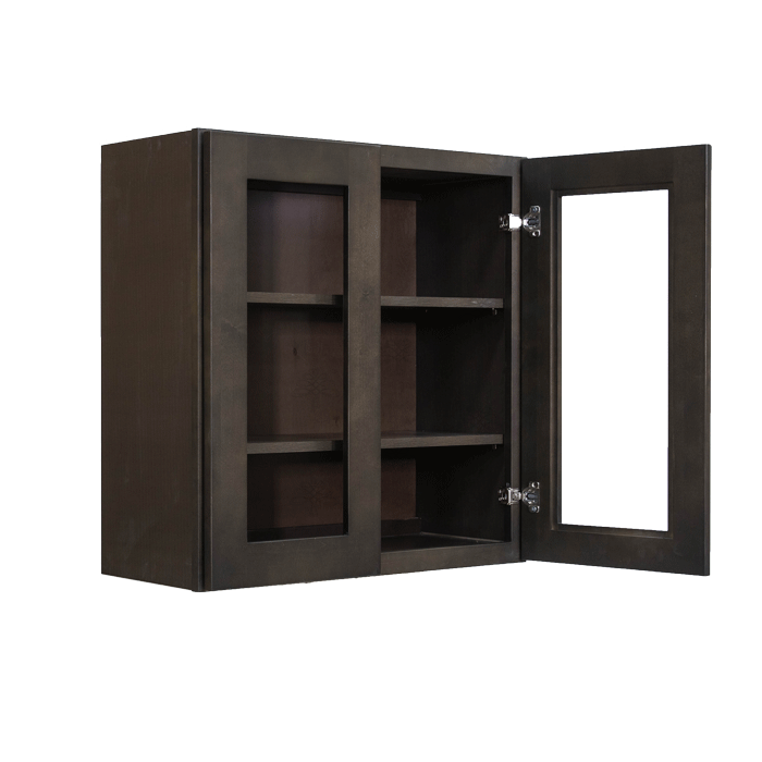 Lancaster Vintage Charcoal Wall Mullion Door Cabinet 2 Door 2 Adjustable Shelves Glass not Included