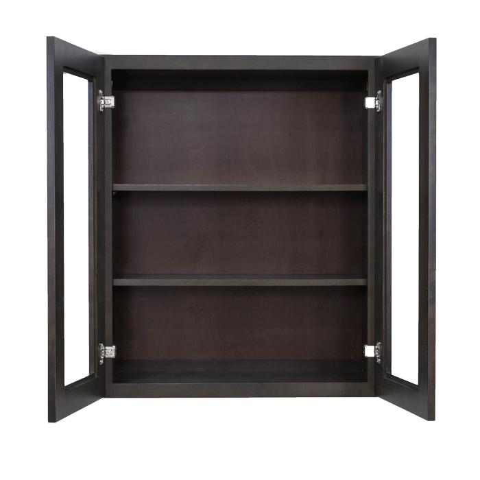 Lancaster Vintage Charcoal Wall Mullion Door Cabinet 2 Doors 2 Adjustable Shelves Glass not Included