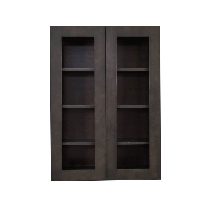 Lancaster Vintage Charcoal Wall Mullion Door Cabinet 2 Doors 3 Adjustable Shelves Glass not Included