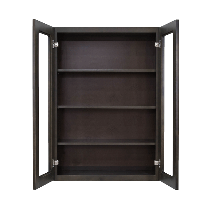 Lancaster Vintage Charcoal Wall Mullion Door Cabinet 2 Doors 3 Adjustable Shelves Glass not Included