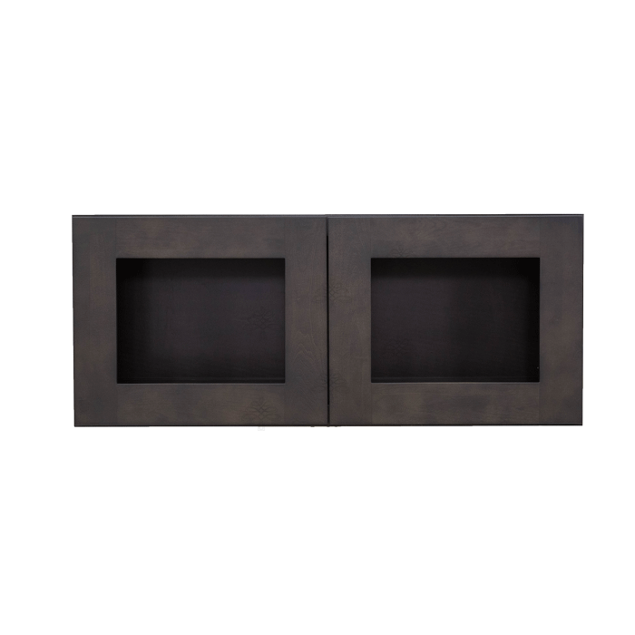 Lancaster Vintage Charcoal Wall Mullion Door Cabinet 2 Doors No Shelf Glass Not Included