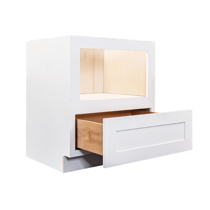 Lancaster White Finish Shaker Base Microwave with Drawer Cabinet