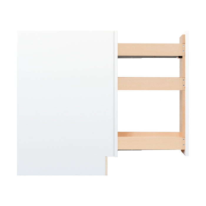 Lancaster Series White Shaker Base Spice Rack Cabinet With Under-Mount Upgrade