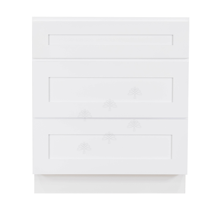 Lancaster Shaker White Base Drawer Cabinet 3 Drawers