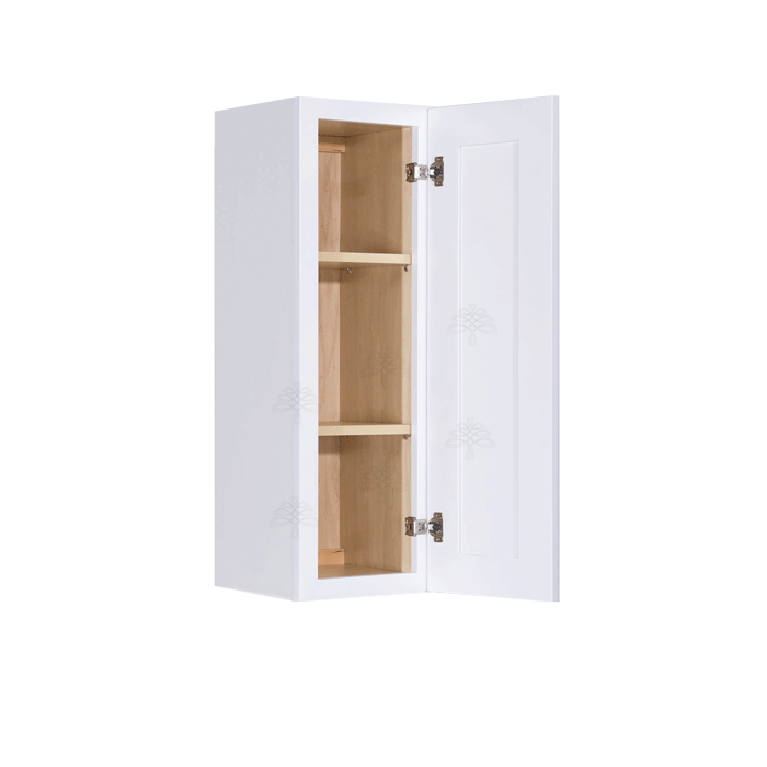 Lancaster Shaker White Wall Cabinet 1 Door 2 Adjustable Shelves 30-inch Height