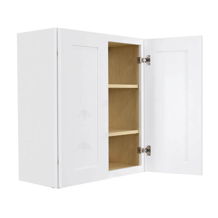 Lancaster Shaker White Wall Cabinet 2 Doors 2 Adjustable Shelves With 30-inch Height