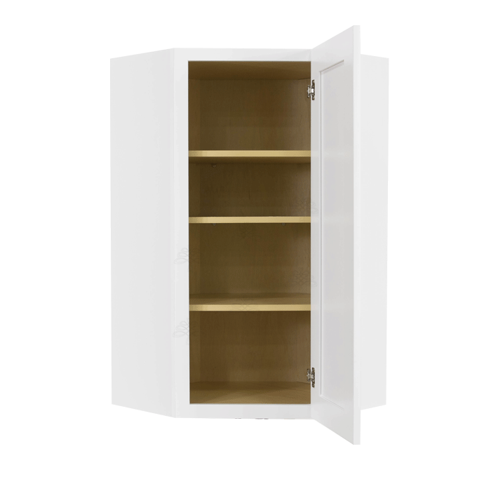Lancaster Shaker White Wall Diagonal Corner 1 Door 3 Adjustable Shelves