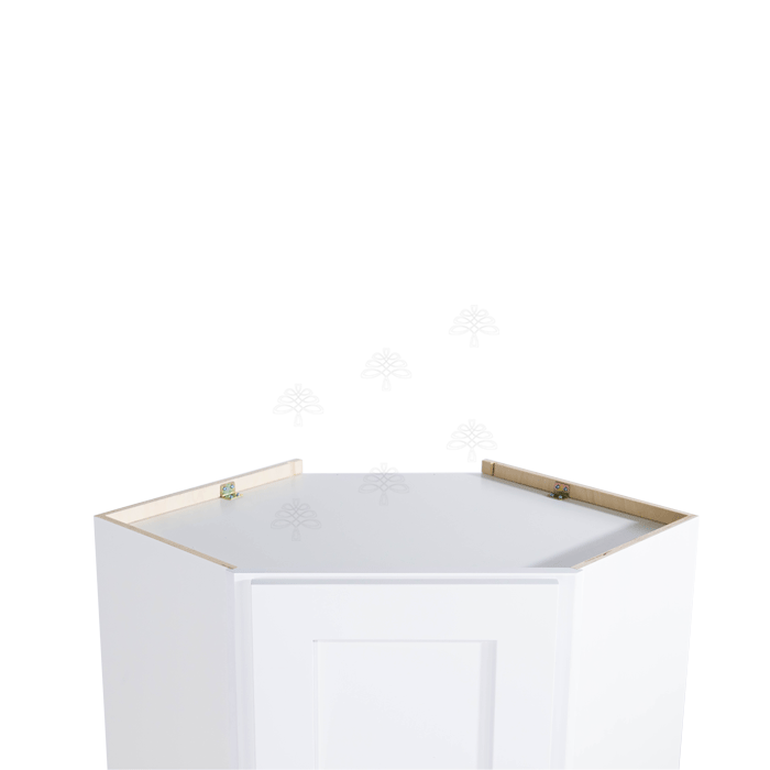 Lancaster Shaker White Wall Diagonal Corner 1 Door 3 Adjustable Shelves