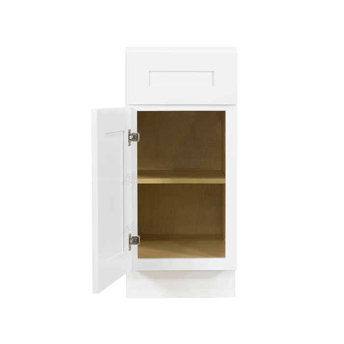 Lancaster Shaker White Base Cabinet 1 Drawer 1 Door 1 Adjustable Shelf