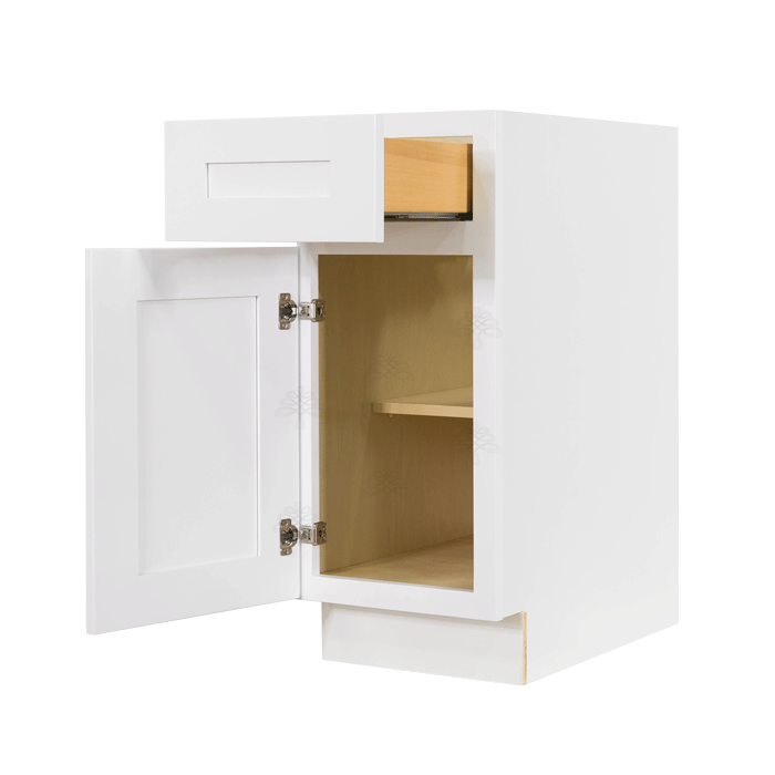 Lancaster Shaker White Base Cabinet 1 Drawer 1 Door 1 Adjustable Shelf