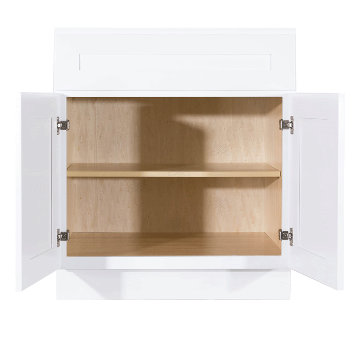 Lancaster Shaker White Base Cabinet 1 Drawer 2 Doors 1 Adjustable Shelf