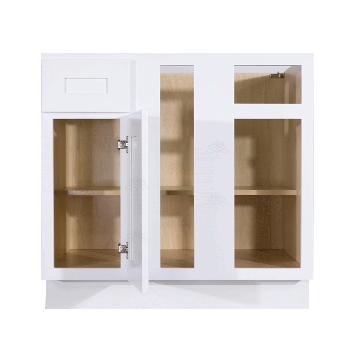Lancaster Shaker White Base Blind Corner Cabinet 1 Drawer 1 Door