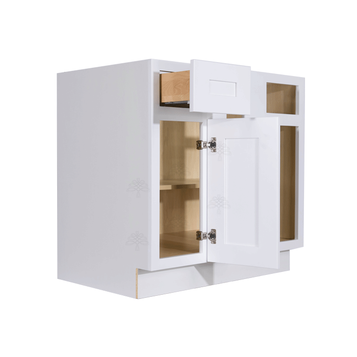 Lancaster Shaker White Base Blind Corner Cabinet 1 Drawer 1 Door