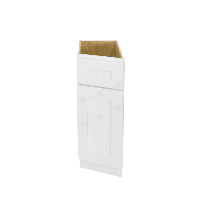 Lancaster Shaker White Base End Angle Cabinet 1 Fake Drawer 1 Door 1 Adjustable Shelf Leftside