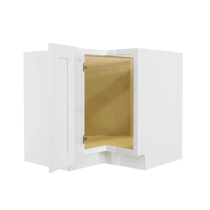 Lancaster Shaker White Lazy Susan Base Cabinet 2 Full Height Folding Doors