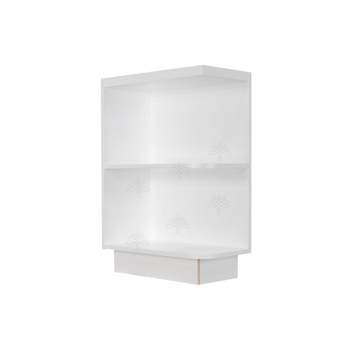 Lancaster Shaker White Base Open End Shelf 12 inch No Door 1 Fixed Shelf Leftside