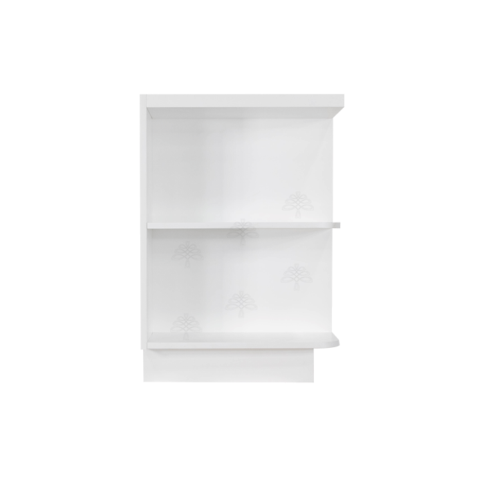 Lancaster Shaker White Base Open End Shelf 12 inch No Door 1 Fixed Shelf Leftside