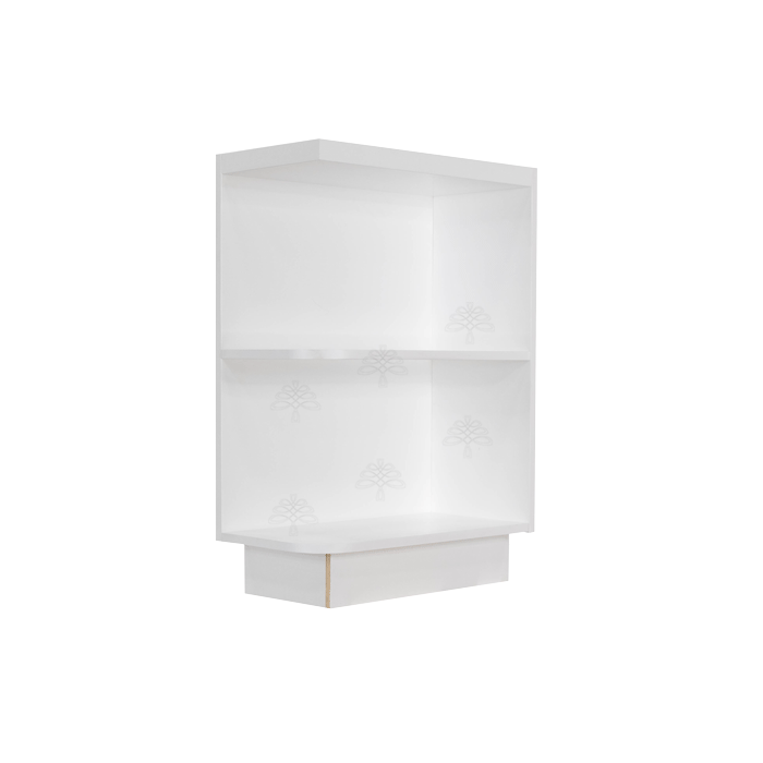 Lancaster Shaker White Base Open End Shelf 12 inch No Door 1 Fixed Shelf Rightside