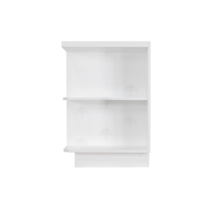 Lancaster Shaker White Base Open End Shelf 12 inch No Door 1 Fixed Shelf Rightside