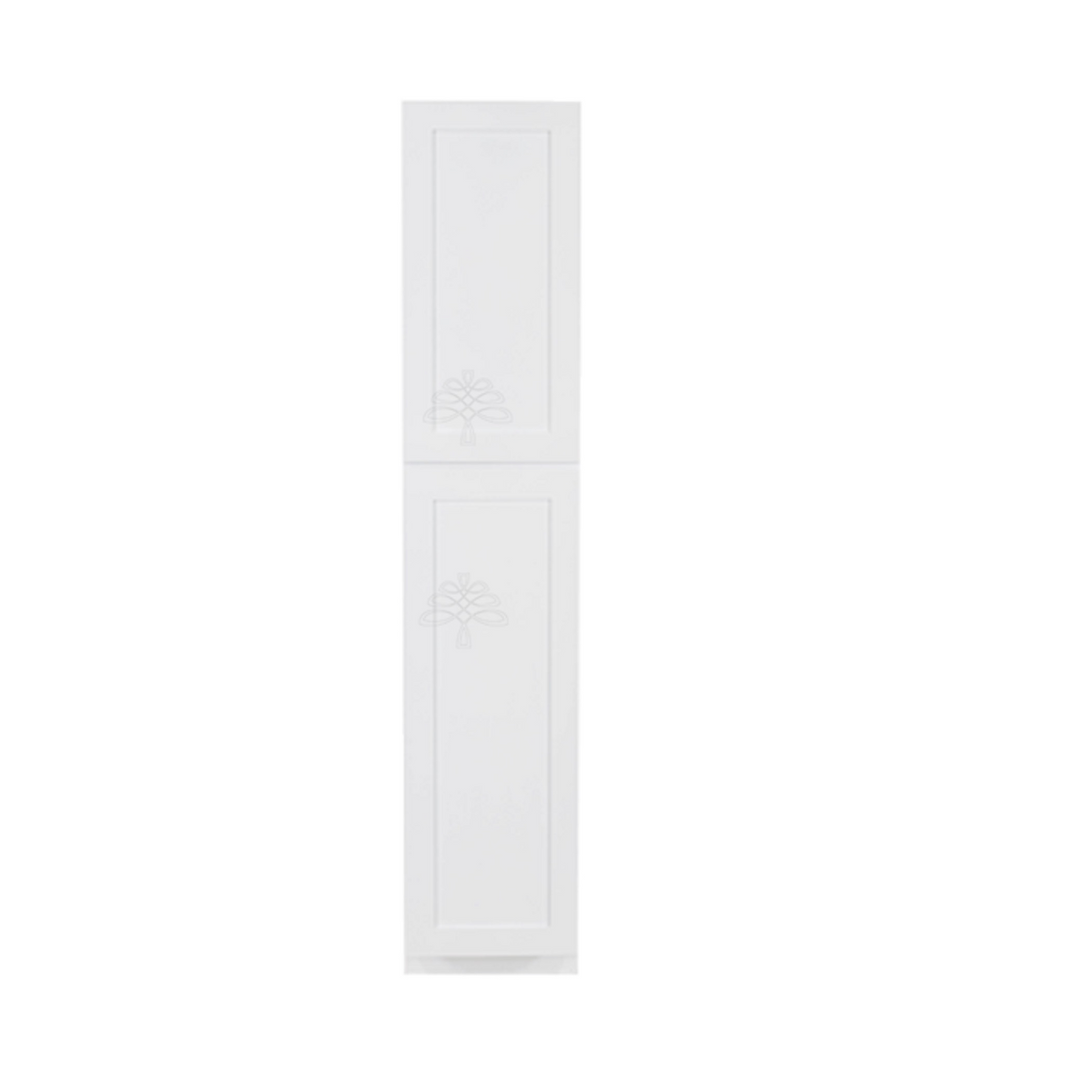Lancaster Shaker White Tall Pantry 1 Upper Door and 1 Lower Door