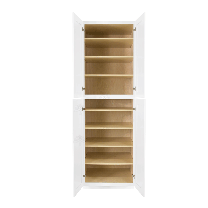 Lancaster Shaker White Tall Pantry 2 Upper Doors and 2 Lower Doors