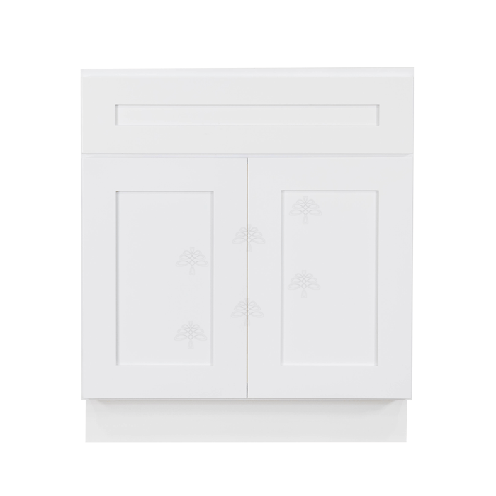 Lancaster Shaker White Sink Base Cabinet 1 Dummy Drawer 2 Doors