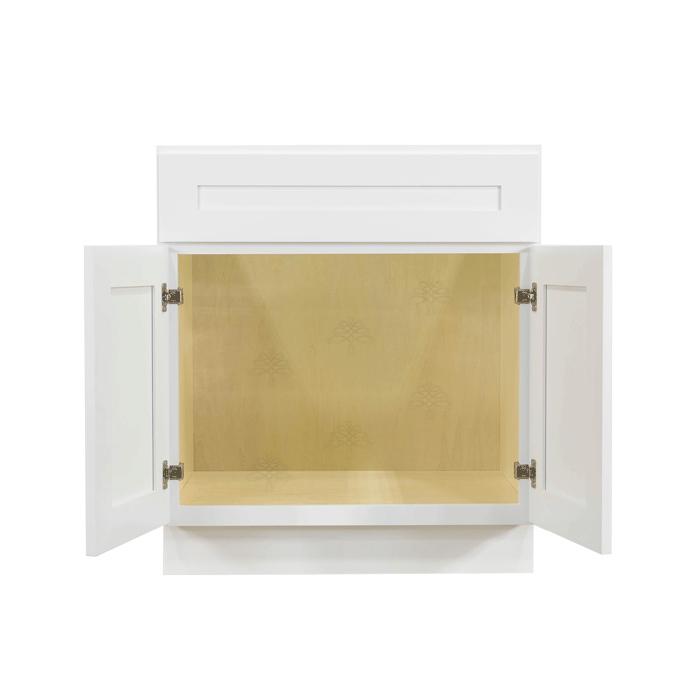 Lancaster Shaker White Sink Base Cabinet 1 Dummy Drawer 2 Doors