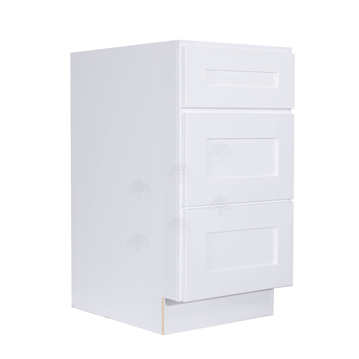 Lancaster Shaker White Vanity Drawer Base Cabinet 3 Drawers
