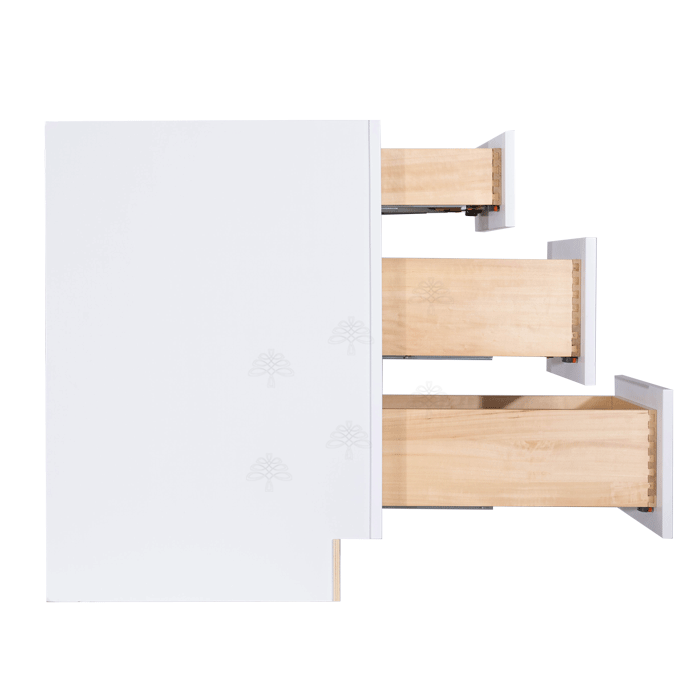 Lancaster Shaker White Vanity Drawer Base Cabinet 3 Drawers