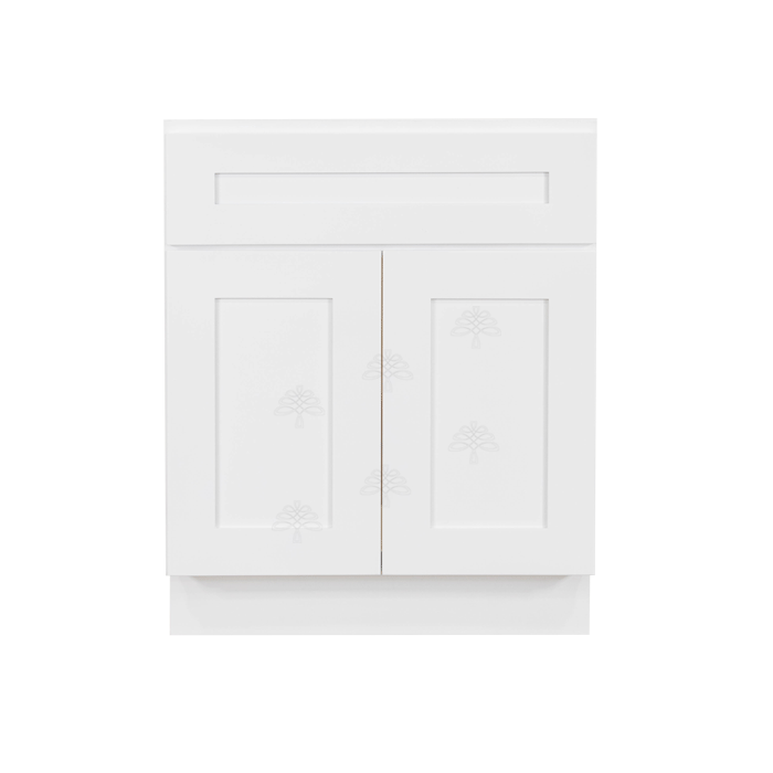 Lancaster Shaker White Vanity Sink Base Cabinet 1 Dummy Drawer 2 Doors