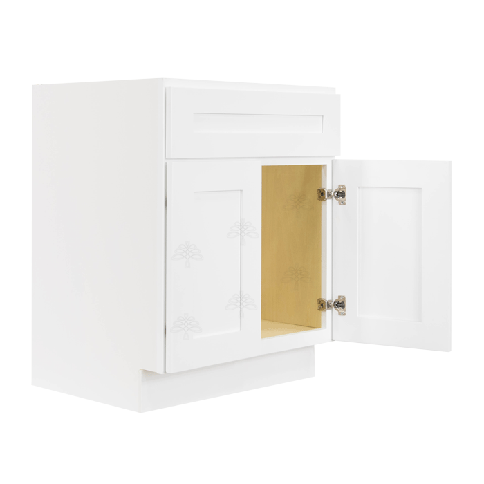 Lancaster Shaker White Vanity Sink Base Cabinet 1 Dummy Drawer 2 Doors